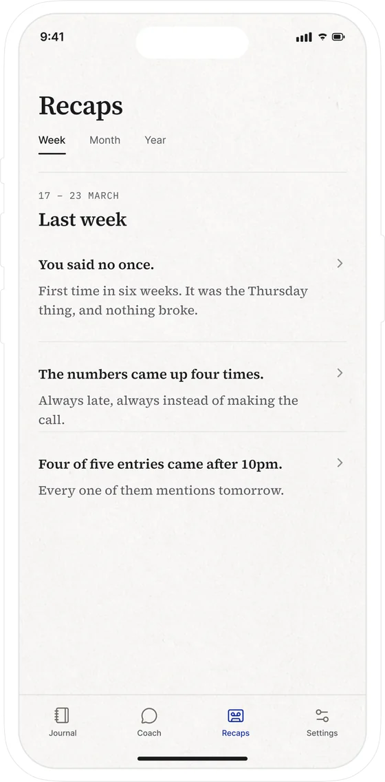 A Pausa weekly recap naming the pattern across several entries